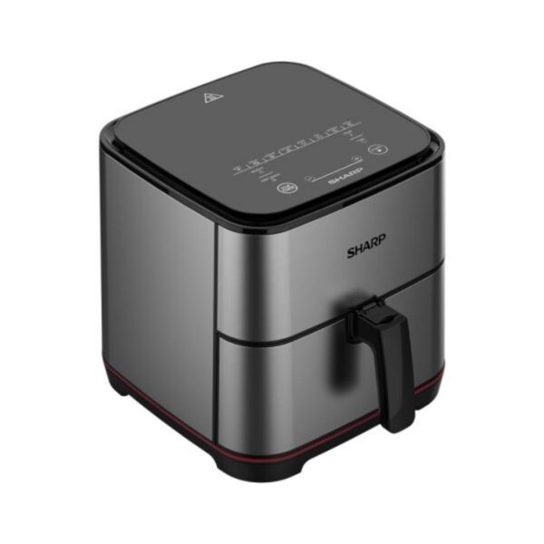 ⁦قلاية هوائية بدون زيت شارب 1650 وات 7 لتر شاشة لمس إلكترونية زجاجية استانلس KF-AF70RT-ES2⁩ - الصورة ⁦2⁩