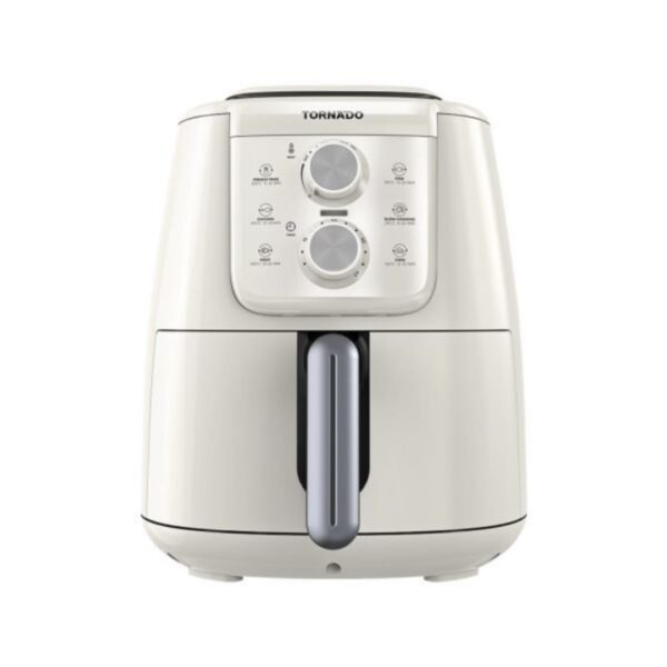 قلاية هوائية بدون زيت تورنيدو 1550 وات 4 لتر تحكم يدوي كريمي × سيلفر THF-1554M-XL-CS