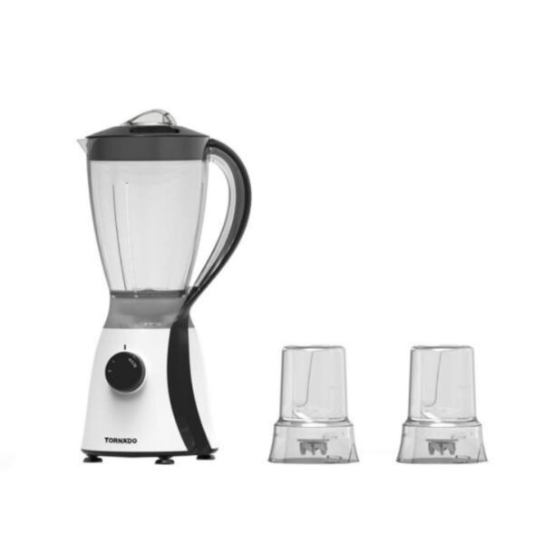 خلاط كهربائي تورنيدو 600 وات 1.5 لتر 2 مطحنة أسود TB-600/2-BLACK