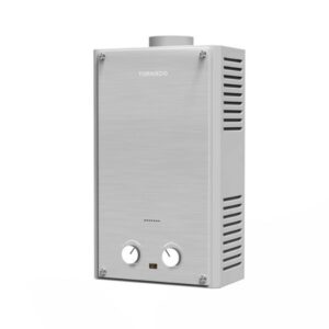 سخان مياه تورنيدو غاز 10 لتر غاز طبيعي سيلفر زجاجي GHE-10MP-GS