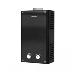سخان مياه تورنيدو غاز 10 لتر غاز طبيعي أسود زجاجي GHE-10MP-GB