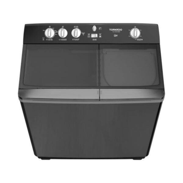 ⁦غسالة ملابس تورنيدو نصف أوتوماتيك 12 كجم أسود TVH-HM12TS(BK)⁩ - الصورة ⁦2⁩