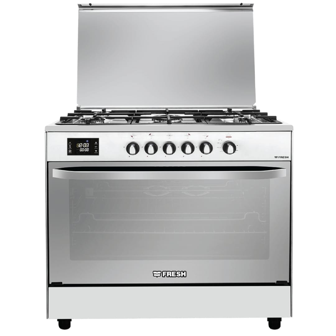 بوتاجاز فريش بروفيشنال مزود بمقلاة هوائية 90 × 60 - 5 شعلة أستانلس ستيل