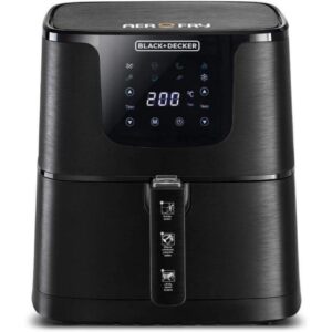 قلاية بدون زيت بلاك اند ديكر AeroFry ديجيتال، 4.3 لتر، 1700 وات، اسود - AF700-B5